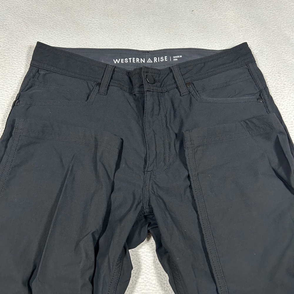 Western Rise Evolution Pants Mens 30 Black Slim Fit Technical Travel Trousers